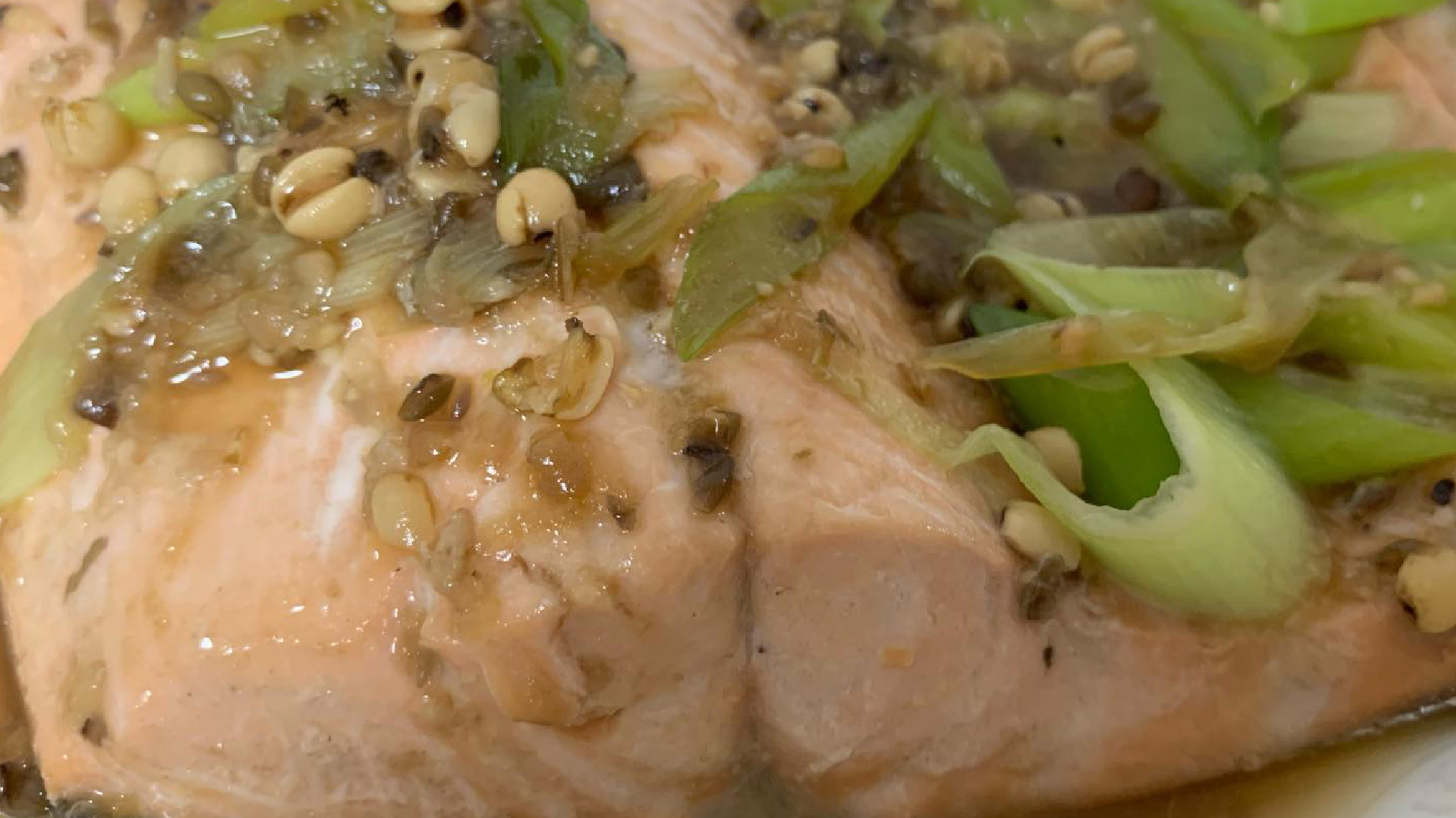 ハトムギ味噌 鮭料理